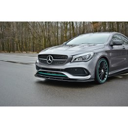 Накладка сплиттер на передний бампер на Mercedes CLA C117 AMG-Line рестайл